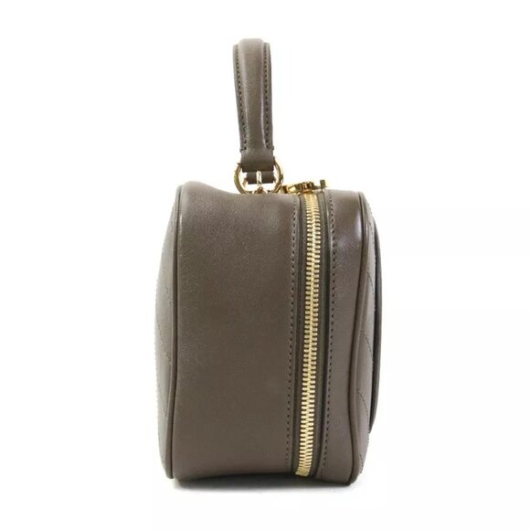 Auth GUCCI Handbag Shoulder Bag Khaki Brown Leather/Goldtone - 90062i - Picture 13 of 16